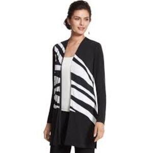 Chico’s Cardigan Size 2 (12) Knit Long Line Stretch